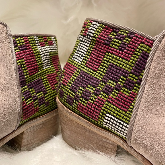 Boho Leather Booties with Embroidery Detail - Sam Edelman - Picture 4 of 6